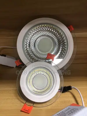 Round Bright Glass Led Panel Light Cob 6w 12w Led Downlight Recessed