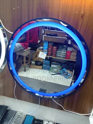 Black Round Frame Led Mirror