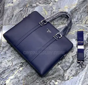 Prada Quality Luxury Men Genuine Leather Laptop Bag