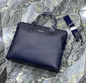 Prada Quality Luxury Men Genuine Leather Laptop Bag