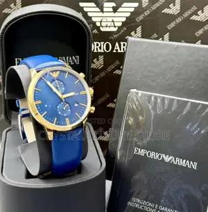 Emporio Armani Quality Luxury Men Genuine Leather Wristwatch