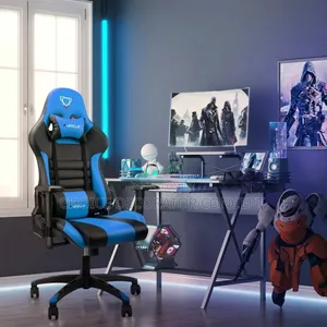 Adjustable High Back Leather Swivel Gaming Chair With Foot Rest