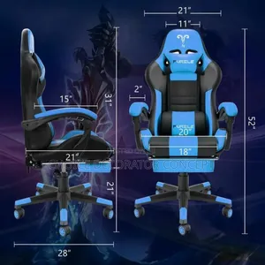 Blue and Black Gaming Chair
