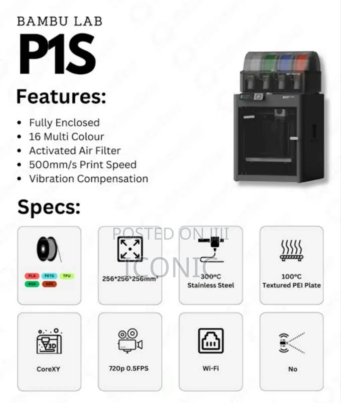 Bambu Lab P1s Combo 3d Printers