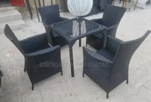 Outdoor Glass Table and Chair Set 