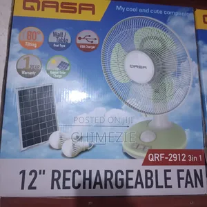12inches 3in1 Rechargeable Wall Table Fan With Solar Panel Led Bulbs