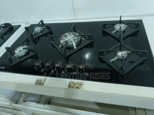 Polystar New 5 Burners in-Built Gas Hub -Black