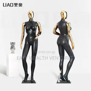 Faceless Female Black Gold Mannequin