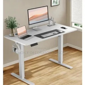 Modern Adjustable Electric Table - White