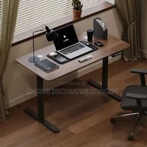 Modern Adjustable Electric Desk - Walnut Top