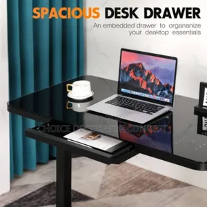 Electric Adjustable Height Computer Desk Glass Top