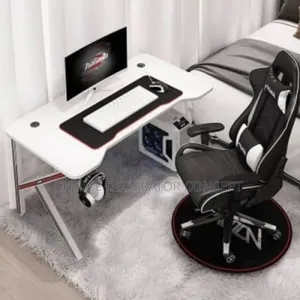 Executive Office Gaming Chair + White Gaming Desk