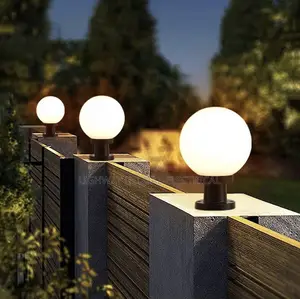 Round Ball Lampshade Frosted Pillar Gate Light
