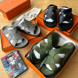 Big Hermes Paris Leather Slide