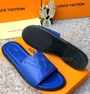 Blue Leather Hermes Slippers