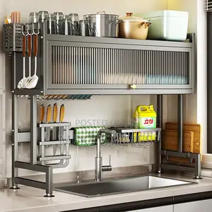 Over the Sink Plate Rack With Cover