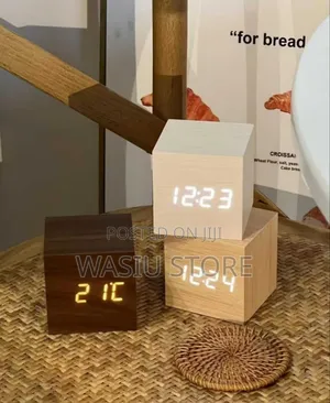 Wooden Digital Alarm Clock With Temperature Sound Control