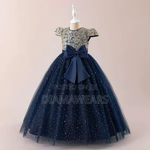 Navy Blue Ceremonial Princess Full Ball Gown