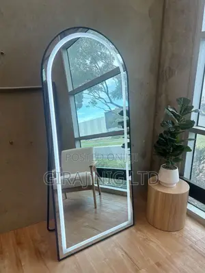 Arched Mirror With Led Lights/Stand