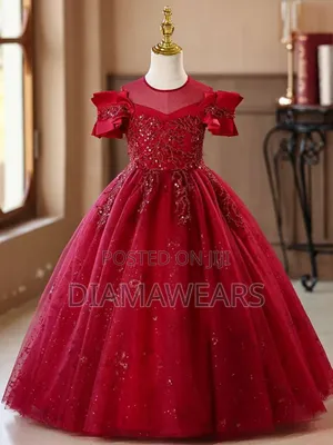 Red Princess Ceremonial Unique Full Ball Gown