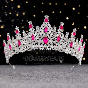 Multicolour Silver Princess Ceremonial Iron Tiara/ Crown