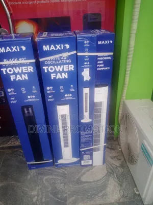 Maxi Oscillating 40 Inch Tower Fan, White Color