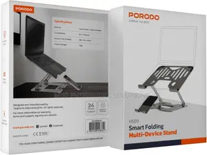 2-in-1 Adjustable and Foldable Laptop With Phone Stand - Silver