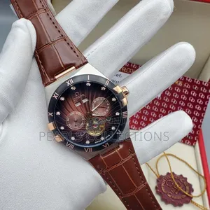 Luxury Brand Omega Brown Leather Watch