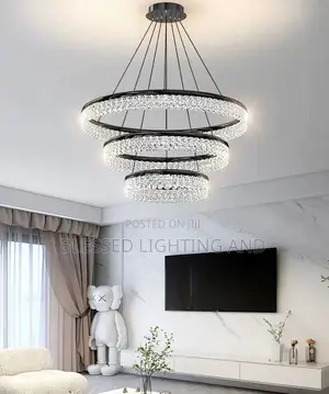 Size 600mm 3 Steps Crystal Chandeliers Light for Living Room, Dinning