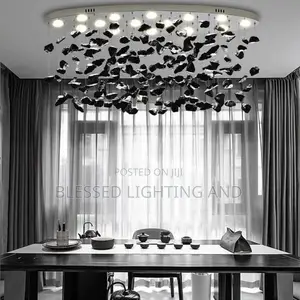 1000mm Modern Black Stone Hotel Lobby, Modern Living Room Chandelier
