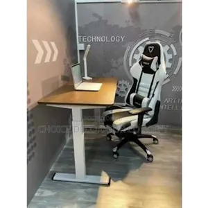Modern Electric Adjustable Desk - Brown Top - 1.2mtr and Furgle Chair