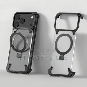 Oatsbasf Magsafe Pivot Ringstand Air Cushion Metal Case for 17 Pro Max