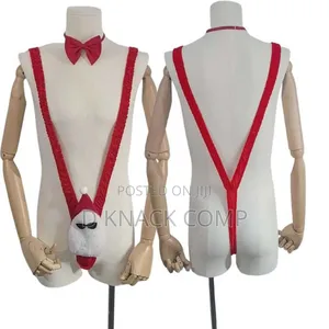 Sexy Shoulder Strap Lingerie Role-Playing v-Shaped Jumpsuit