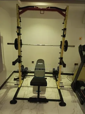 Brand New Squat Rack With Adjustable Workout Bench Exercise