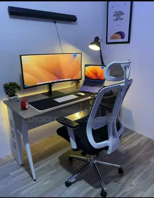 Modern Home Office Setup Table and Chair