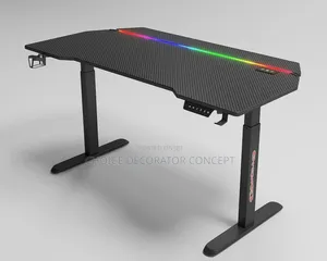 RGB Electric Height Adjustable Gaming Desk – Sit-Stand Table