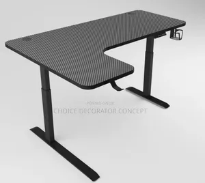 L-Shaped Electric Standing Desk – Carbon Fiber Ergonomic Table