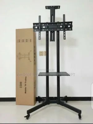 Heavy-Duty Mobile Tv Stand / Tv Trolley With Wheels Shelf