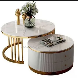 Luxury Marble Top Center Table Set (2 in 1)
