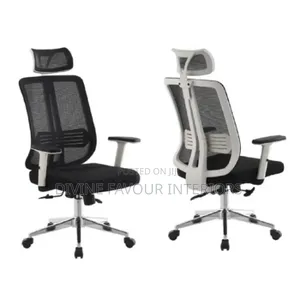 Butterfly Adjustable Armrest Executive Mesh Office Chair - White Back