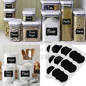 24pcs Waterproof Stickers Kitchen Spice Jar Labels Pantry Bottle Tags,