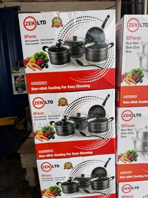 Zenltd 8pcs Non-Stick Pot With Frying Pan-20cm/22cm/24cm+24cm Frypan
