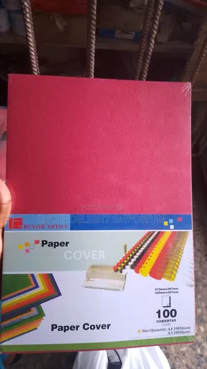 PVC Cover and Paper Back for A4 Documents- 100pcs, Black, Red, Yellow