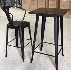 Modern Big Metal Bar Table and Chair