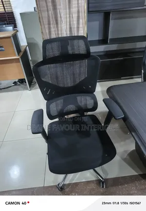 High-Back Executive Ergonomic Swivel Office Chair With Headrest