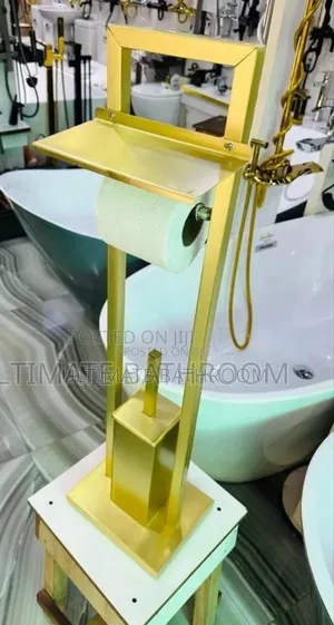 Brush Gold Standing Bathroom Accessories