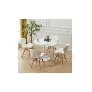 Dining Table Leather Chair With Wood Leg - Set of 4