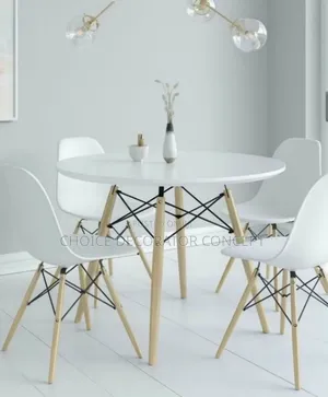Modern Round Dining Table Set – Scandinavian Style (4-Seater)*