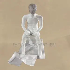 White Chrome Sitting Male Mannequin