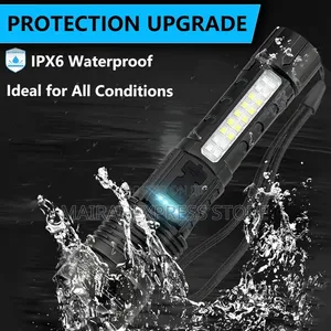 Rechargeable 5 Modes Led Flashlight With Cob Side Light